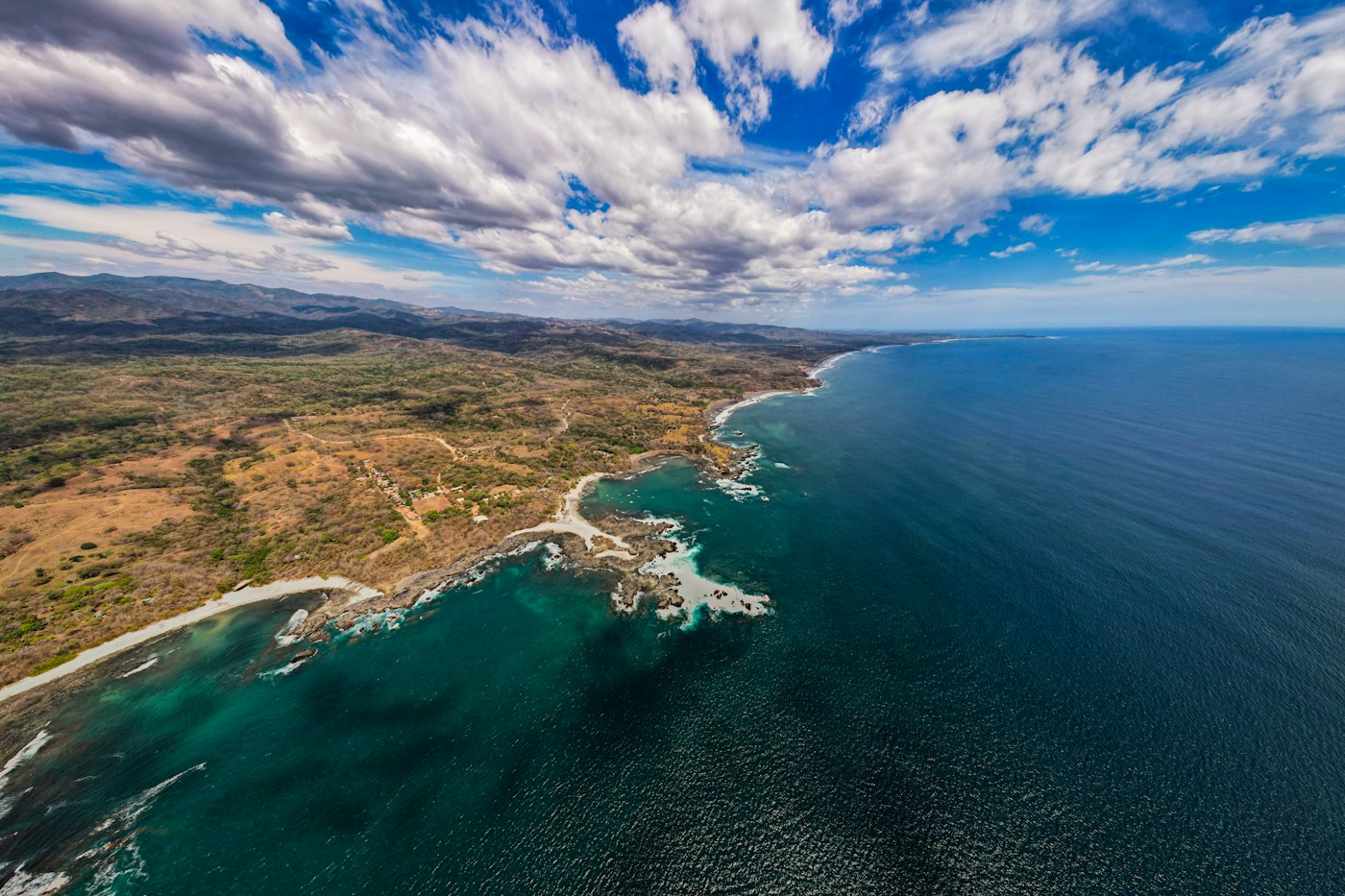 Aerial view of the Costa Rica Pacific coastline